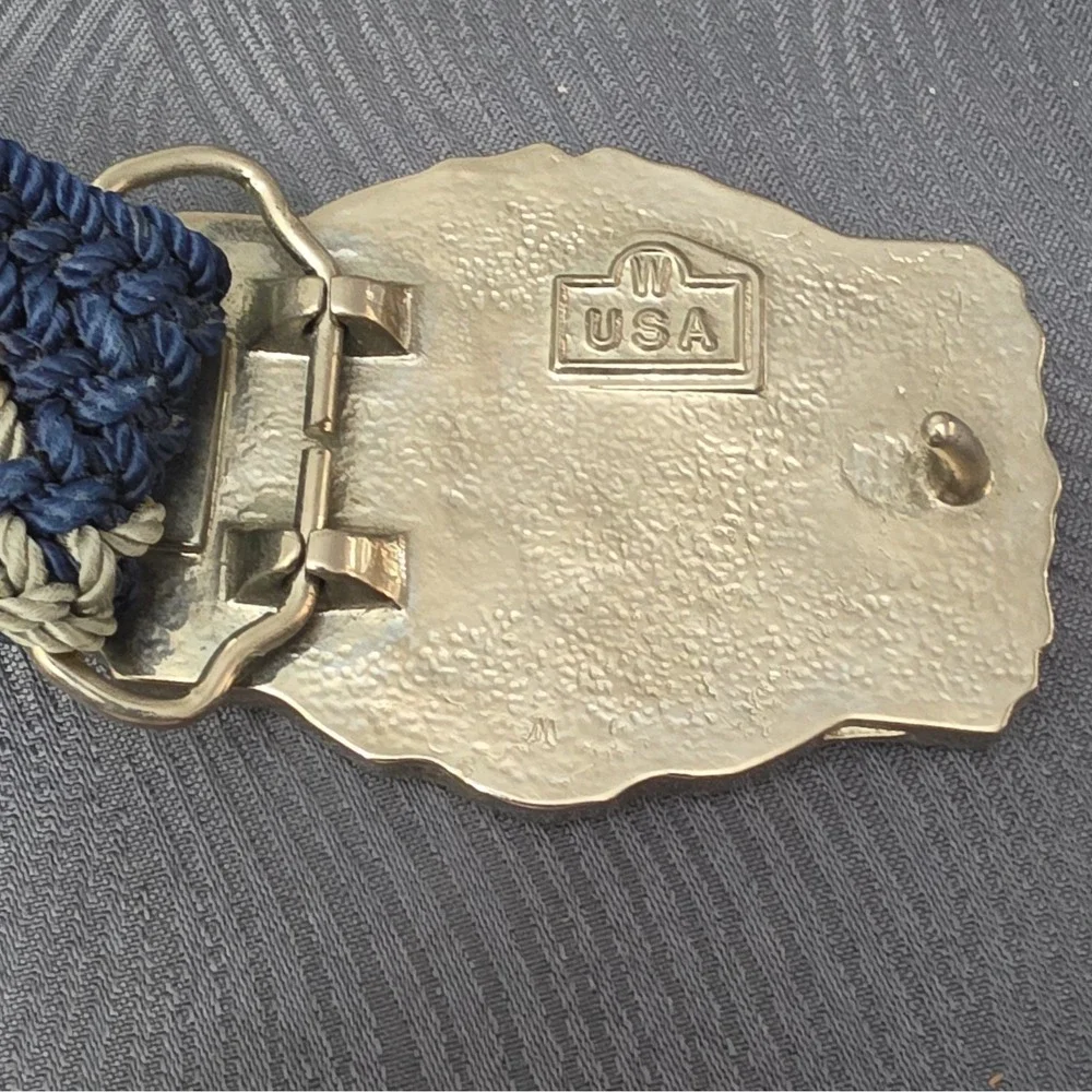 Vintage‎ Detroit Diesel Allison Transmission Belt Buckle W/Macrame Strap 1970s